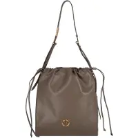 Pinko Slouchy Olkalaukku Nahka 31 cm Harmaa