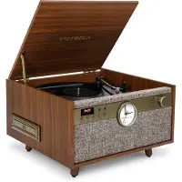 Victrola Musiikkikeskus kellolla ja Bluetoothilla
