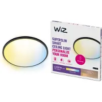 Wiz SuperSlim -kattovalaisin, 43 cm, pyöreä, musta, tunable white, Wi-Fi