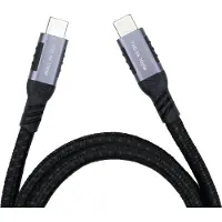 NÖRDIC 2m USB3.2 Gen2 USB-C-C Nylon-punoskaapeli Pikalataus virtalähteellä PD100W 20Gbps 5A merkkivalolla