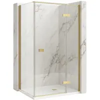 REA suihkukaappi Atlas 90x100 Brush Gold