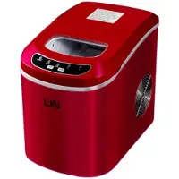 LIN Jääkone - ICE - PRO-R12 - Punainen - 12–15 kg/päivä - 2 kokoa, 9 jääpalaa/sykli