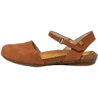 El naturalista for woman. 2N4122ND0005_023 Brown Leather Sandals N412 Wakataua (41), 1 to 3 cm, Velcro, Casual