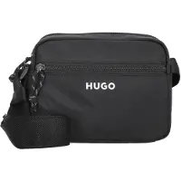 HUGO Olkalaukku 'EVERETT' musta / valkoinen