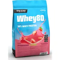 Sportlife Whey80 Mansikka + Stevia heraproteiinijauhe, 600 g