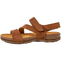 El naturalista unisex. 2586011ND005_023 Brown leather sandals N5860 (45), Flat, Buckle, Velcro, Casual, Imitation leather