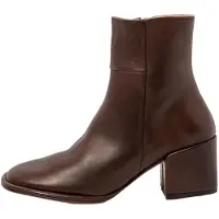 Neosens for woman. 333741112003_012 Brown leather ankle boots S3374 (38), 5 to 8 cm, Zip, Casual