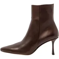 Neosens for woman. 331951104003_012 Brown leather ankle boots S3195 (38), 8 to 10 cm, Zip, Casual