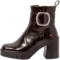 Art for woman. 119791112003_012 Brown leather ankle boots 1979 (40), 8 to 10 cm, Zip, Casual