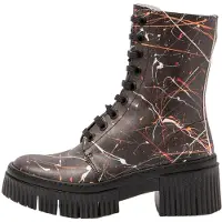 Art for woman. 11375F126003_ESP Leather ankle boots 1375F black (42), 3 to 5 cm, Laces, Zip, Casual