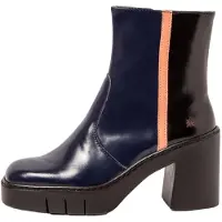 Art for woman. 1197413EM003_0MU Leather Ankle Boots 1974 Berna navy (42), 5 to 8 cm, Zip, Casual