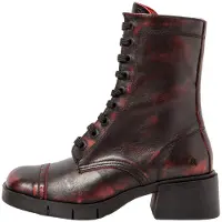 Art for woman. 1128712F4003_008 Leather Ankle Boots 1287 Warsaw maroon (42), 3 to 5 cm, Zip, Casual
