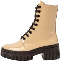Art for woman. 1137514KH003_082 Leather Ankle Boots 1375 York beige (36), 3 to 5 cm, Zip, Casual