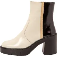 Art for woman. 1197413ES003_0MU Leather Ankle Boots 1974 Berna beige (42), 5 to 8 cm, Zip, Casual