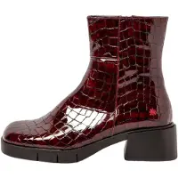 Art for woman. 112841367003_008 Leather Ankle Boots 1284 burgundy Warsaw (37), 3 to 5 cm, Zip, Casual, Maroon