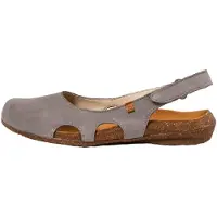 El naturalista for woman. 2N4133500005_0B0 N413 Wakataua leather sandals blue (36), 1 to 3 cm, Velcro, Casual, Grey