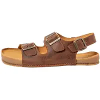 El naturalista unisex. 260011156005_012 Brown leather sandals N6001 (41), Flat, Buckle, Casual