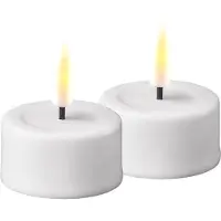 Deluxe Home Art LED-teevalo 2 kpl 4,1x4,5 cm valkoinen