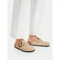 Birkenstock for man. 1031573 Leather Boston Wire Buckle Sandals (Narrow Fit) sand (42), Beige, Flat, Nubuck, Casual