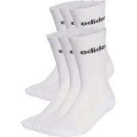 Adidas Urheilusukat 'Linear Crew Cushioned 6 Pair Pack' musta / valkoinen