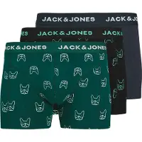 Jack & Jones Bokserishortsit 'JACDENIM DOG' laivastonsininen / tummanvihreä / musta / valkoinen