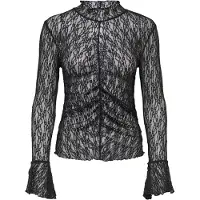 JDY Jdylala L/S High Neck Lace Top Jrs - Black - M