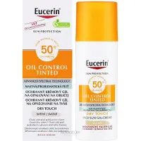 Eucerin Sun Oil Control Tinted voidemainen aurinkosuojageeli SPF 50+ sävy Light 50 ml