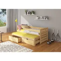 ADRK Furniture Lasten sänky turvalaidalla Tomi 80x180 cm, ruskea