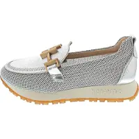 Hispanitas for woman. HV253919 Trainers Kansas white (41), Leather, Silver, Flat, 1 to 3 cm, None, Casual