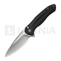 CIVIVI Button Lock Kitefin C24091-1 Satin 14C28N, Black Aluminium, pocket knife