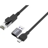 Equip 133101, 1 m, RJ-45, USB Type-A/USB Type-C, Musta