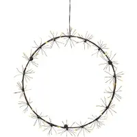 Star Trading Dew Drop Flower 35cm musta metallikranssi led valoilla