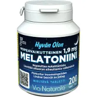 Via Naturale Hyvän Olon 1,9 mg melatoniini 200 tabl ravintolisä