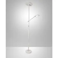 FABAS LUCE Led uplight lattiavalaisin Regina, himmennettävä, Valkoinen/opaali, Olohuone/ruokailutila, Metalli, Moderni, lukulamppu