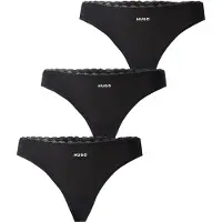 HUGO for woman. 50566737 Set 3 Micro Thongs black (XL), Homewear, Polyamide