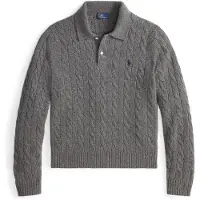 Ralph Lauren for woman. 211972132500 Gray wool and cashmere Polo sweater (L), Casual, Grey, Long sleeve