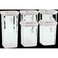 Berlinger Haus 5+5 Pcs Canister Set, Cream - Cream - 460ML|1100ML|1500ML