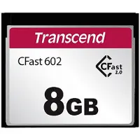 Transcend TS8GCFX602, 8 GB, CFast 2.0, MLC, 500 MB/s, 350 MB/s, Musta