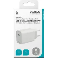 Deltaco seinälaturi USB-C PD 67 W valkoinen, 1902901
