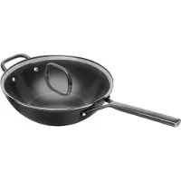 Zwilling Milano wokkipannu 30 cm lasikannella, musta