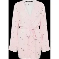 Gina Tricot Lace Loungewear Robe - Pink - L