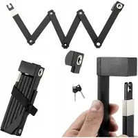 RockBros 32140003001 foldable bicycle lock with key and handle 68cm - black