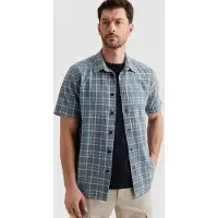 PME Legend Paita 'Shirt with short sleeves and check pattern' sininen