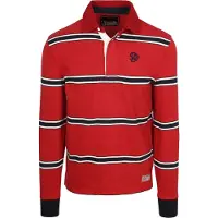Superdry for man. M1110479A Red Vintage Athletic Stripe Rugby Polo (L), Casual, Cotton, Long sleeve
