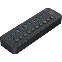 ORICO CT2U3-10AB 10x USB-A 3.0 Hub with Switches - Black USB hub - 10 porttia - USB 3.0 - Musta