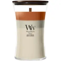 Woodwick Trilogy Vanilla Embers tuoksukynttilä sisältää puusydämen 610 g