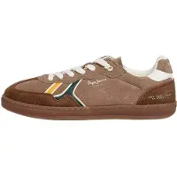 Pepe Jeans for man. PMS000035 Ball Combi Leather Sneakers brown (43), Flat, Laces, Casual