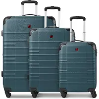 Wenger Amplar Evo 4-pyöräinen Matkalaukkusetti 3-osainen Laajennettava Petrooli