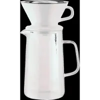 Alessi Set Slow Coffee Of Jug In Heat-Resistant Glass, Filter Holder In Porcelain And Mesh Filter In 18/10 - White - ONE SIZE
