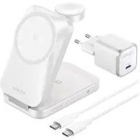 Anker 3-in-1 Prime Wireless Charging Station Foldable, langaton latausteline, valkoinen